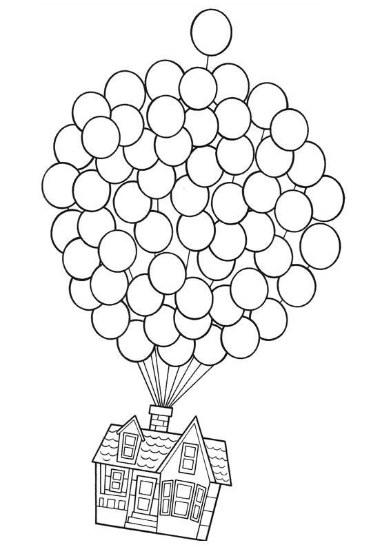 Desenho da Casa do Filme Up Altas Aventuras para Colorir