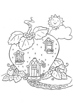 Desenho Pdf da casa da Moranguinho para Colorir