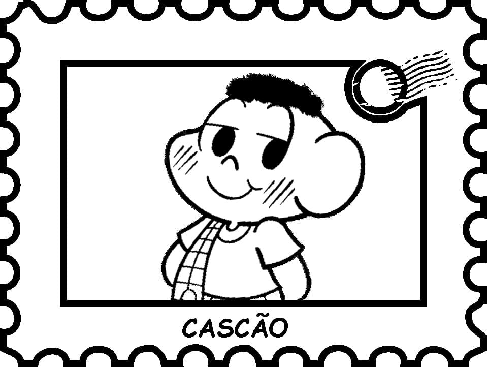 Desenho do Cascão Selo de Cartas Turma da Monica para Colorir
