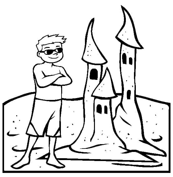 Desenho de Castelo de Areia para Crianças de 2 Anos para Colorir