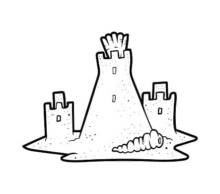 Desenho de Castelo de Areia para Crianças de 5 Anos para Colorir