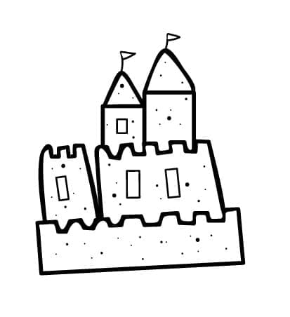 Desenho de Imprimivel Castelo de Areia para Colorir