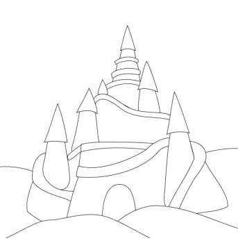 Desenho de Imprimível grátis Castelo de Areia para crianças para Colorir