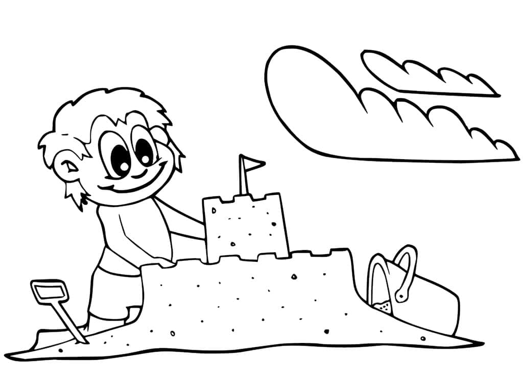 Desenhos de Castelo de Areia para Colorir