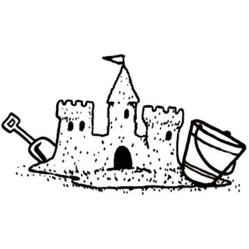 Desenho de Um Castelo de Areia Simples para Colorir