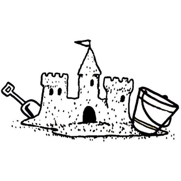 Desenho de um Castelo de Areia Simples para Colorir