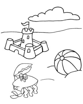 Desenho de Um Lindo Castelo de Areia para Colorir