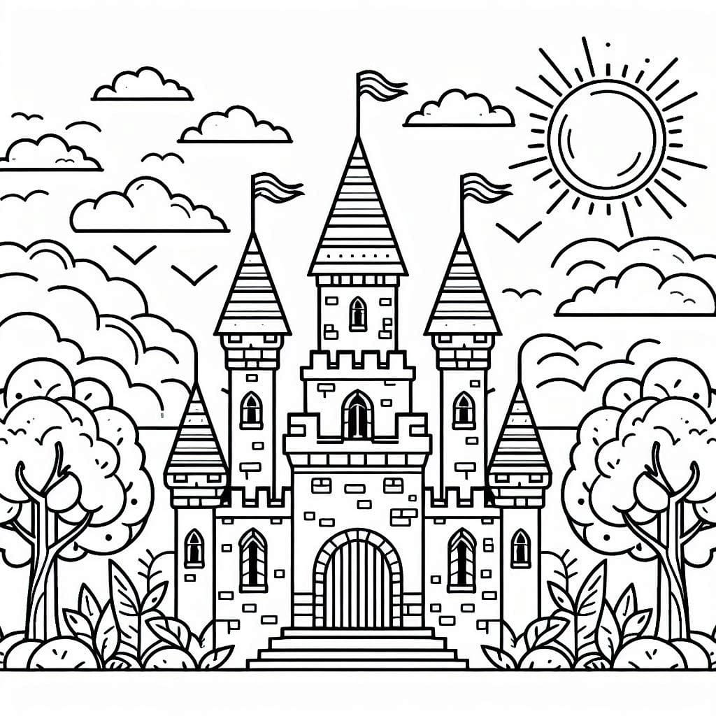 Desenho de Castelo Incrível para Colorir
