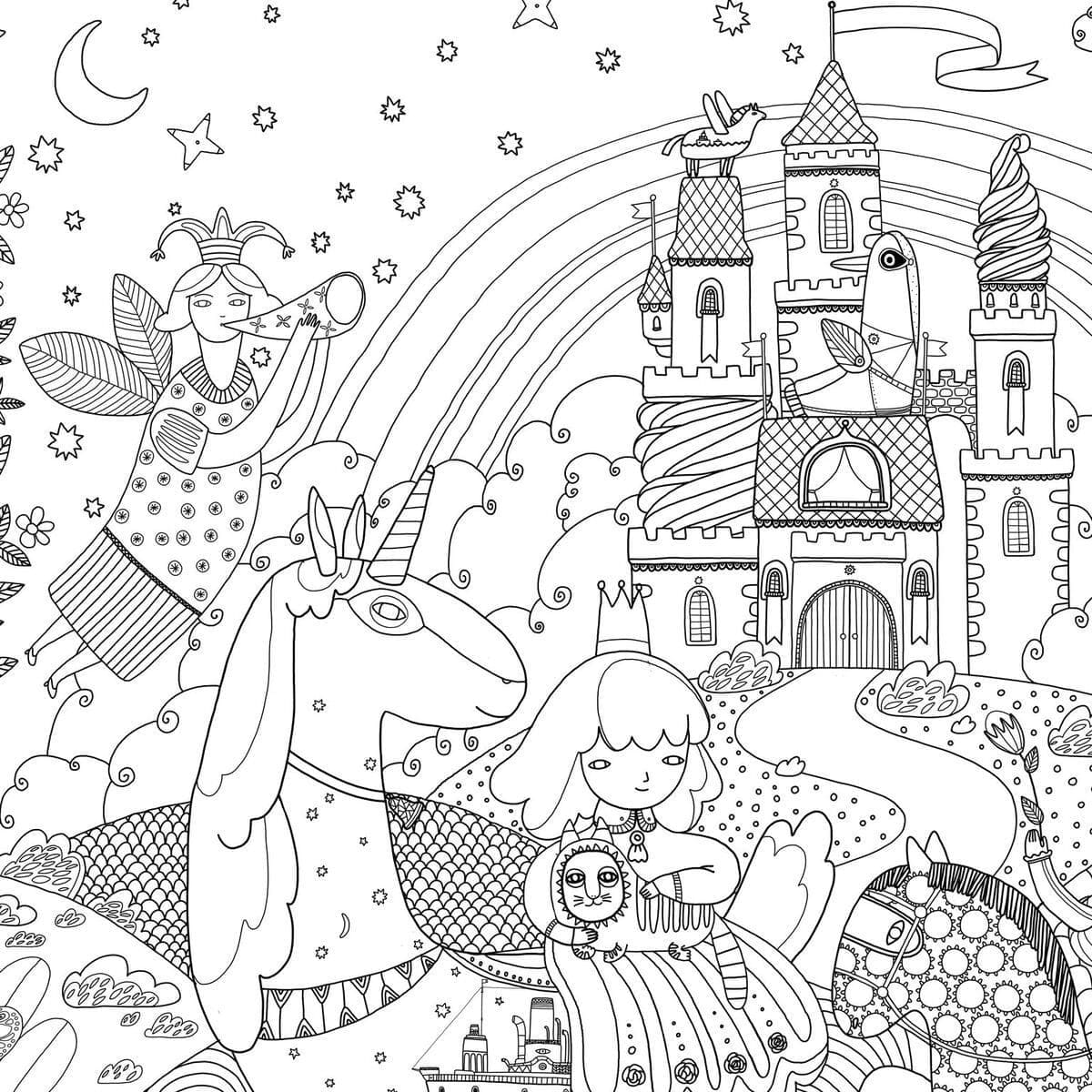 Desenho de Castelo Muito Bonito para Colorir