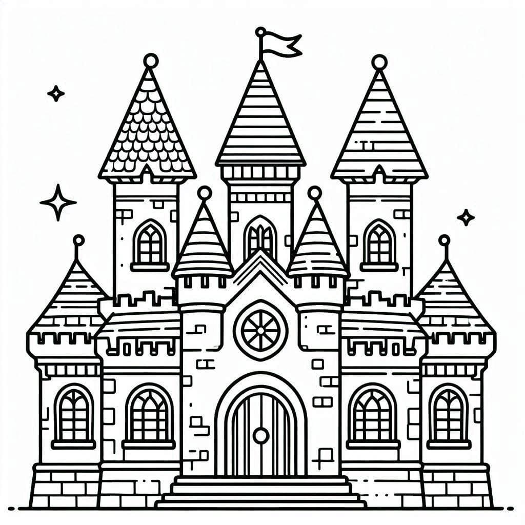 Desenho de Castelo Perfeito para Colorir