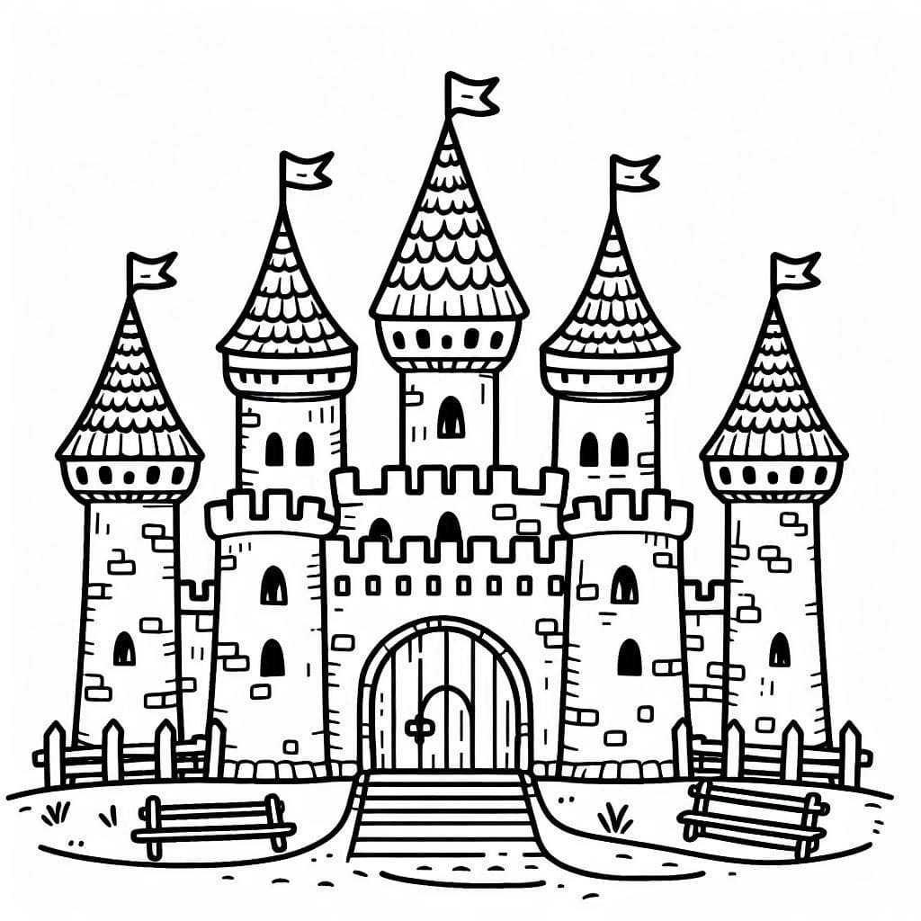 Desenho de Foto de Castelo para Colorir