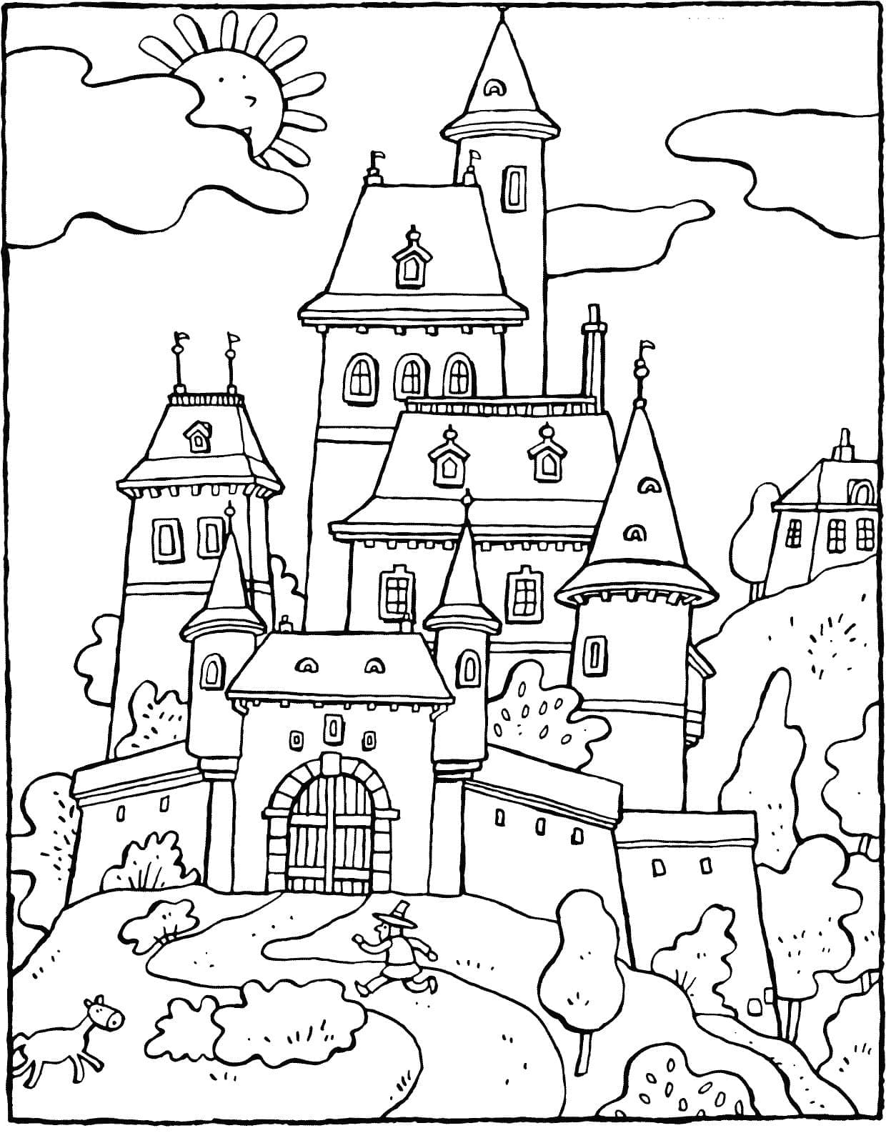 Desenho de um Castelo para Colorir