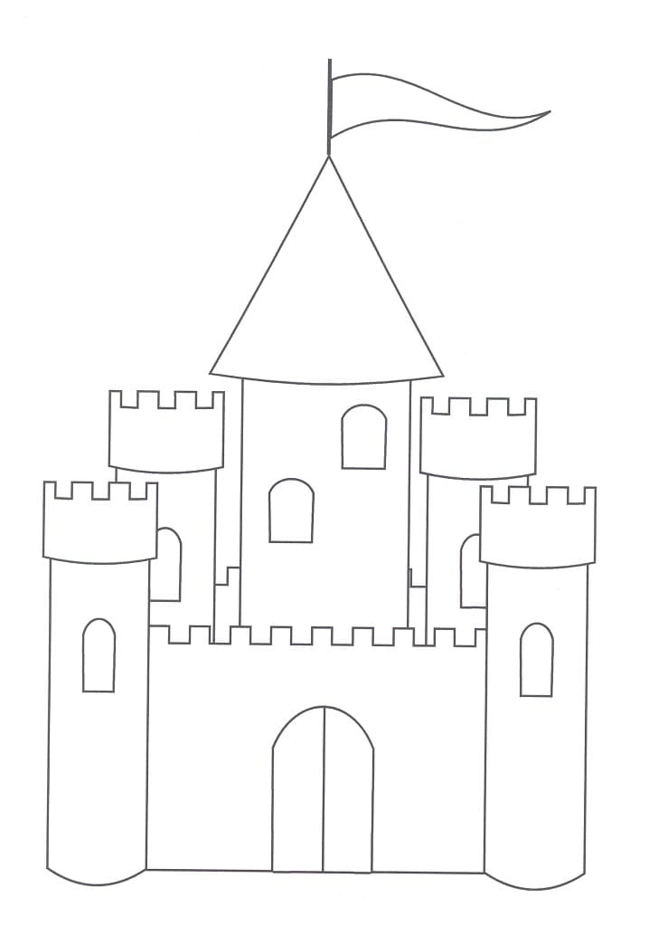 Desenho de Castelo Download para Imprimir e Colorir