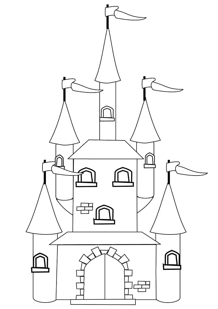 Desenho de Castelo Imprimivel Pdf para Imprimir
