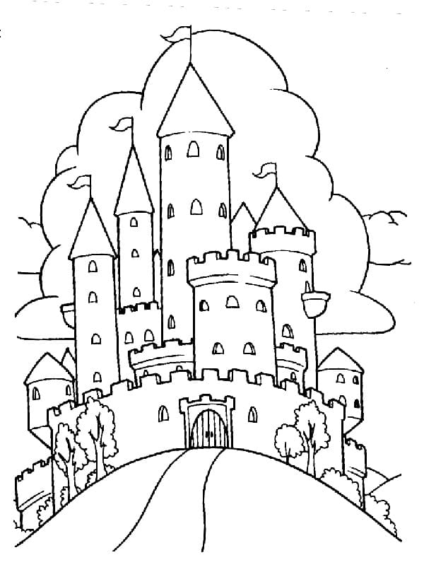Desenho de Castelo Mágico Pdf para Colorir