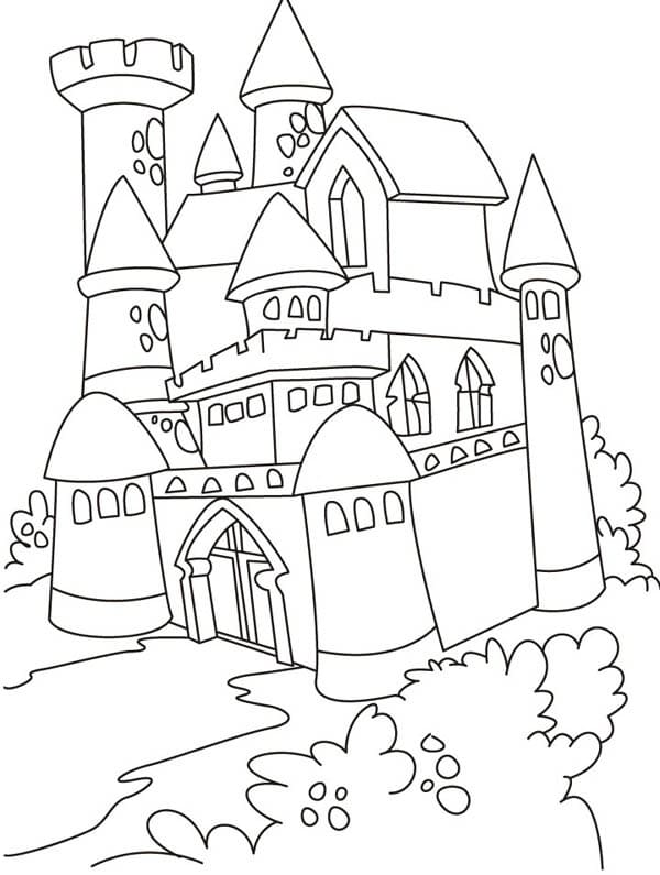Desenho de Castelo para Colorir Download