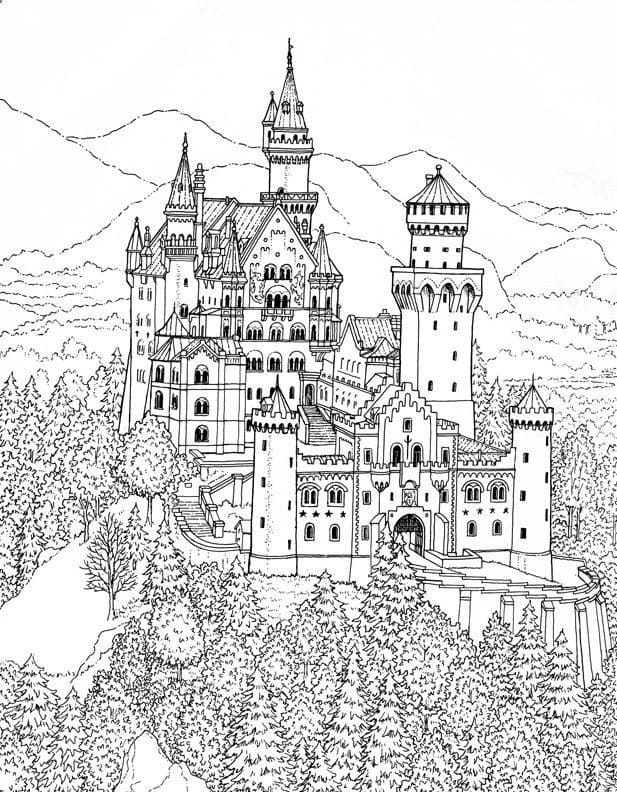 Desenho de Castelo para Colorir e Imprimir Grátis