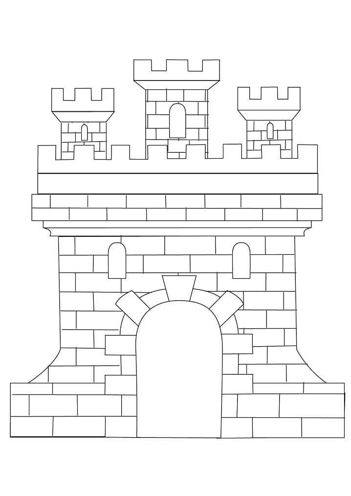 Desenho de Castelo para Colorir Grátis Download