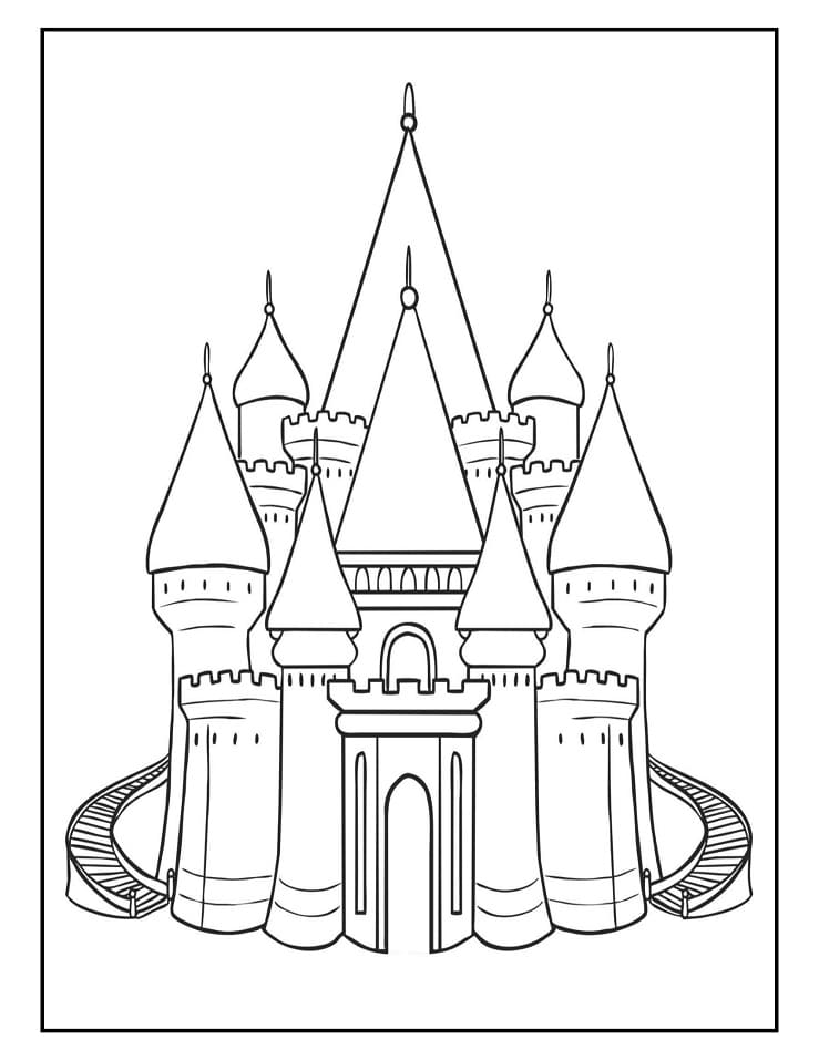 Desenho de Castelo para Colorir Online Pdf
