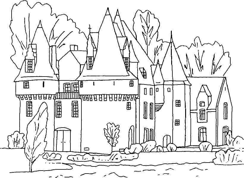 Desenho de Castelo para Colorir Pdf Grátis