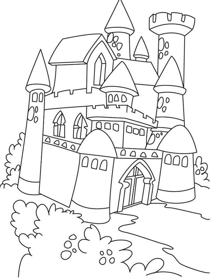 Desenho de Castelo Pdf Imprimivel para Colorir