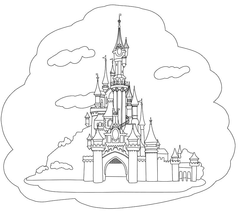 Desenho de Castelo Pdf para Colorir e Imprimir