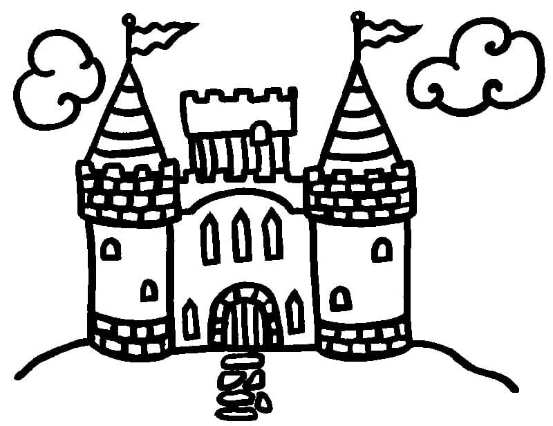 Desenho de Castelo Pdf para Colorir Grátis