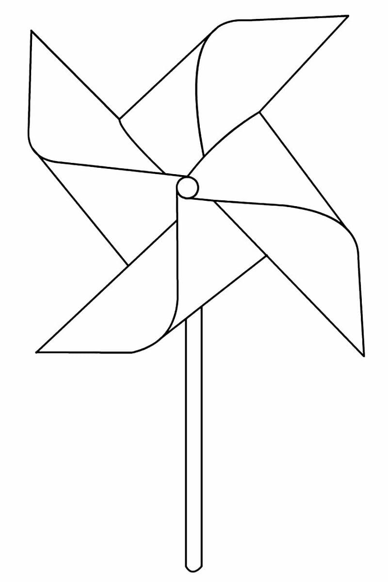 Desenho de Catavento Fácil para Colorir