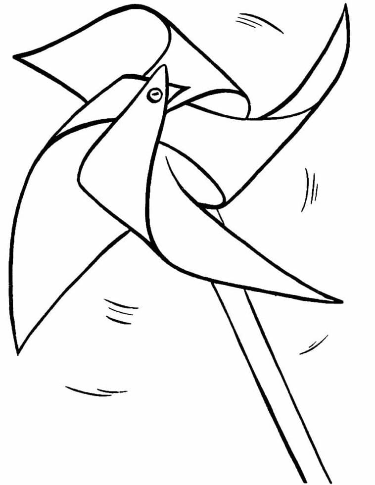 Desenho de Catavento para Crianças de 1 Ano para Colorir