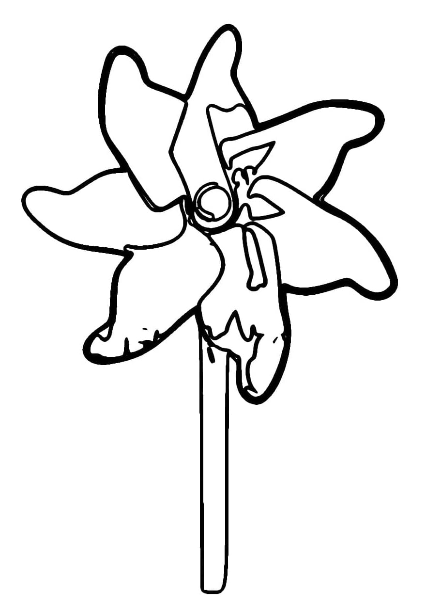 Desenho de Catavento para Crianças de 2 Ano para Colorir