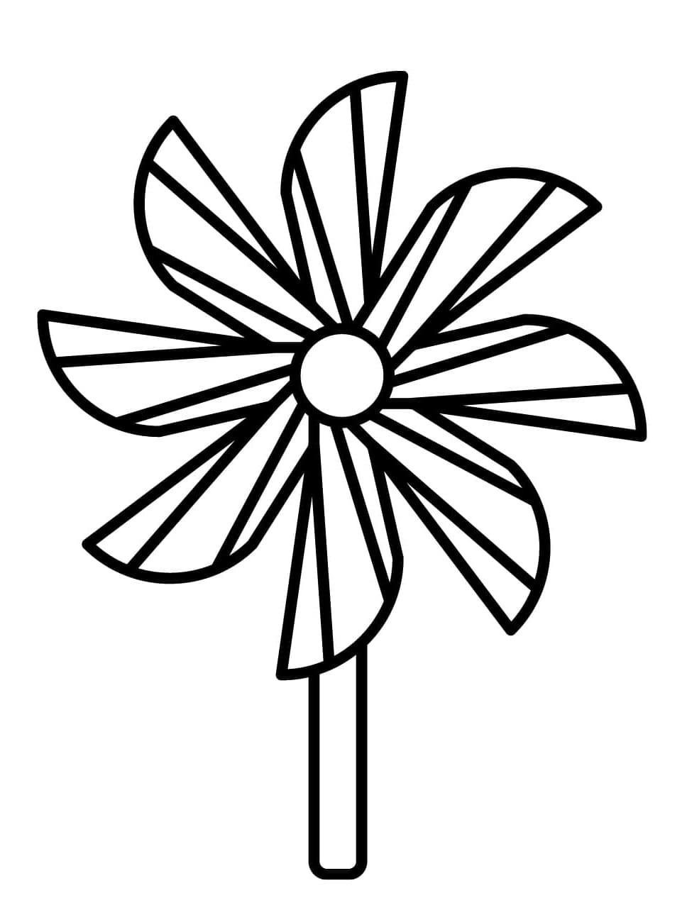 Desenho de Catavento para Crianças de 4 Ano para Colorir