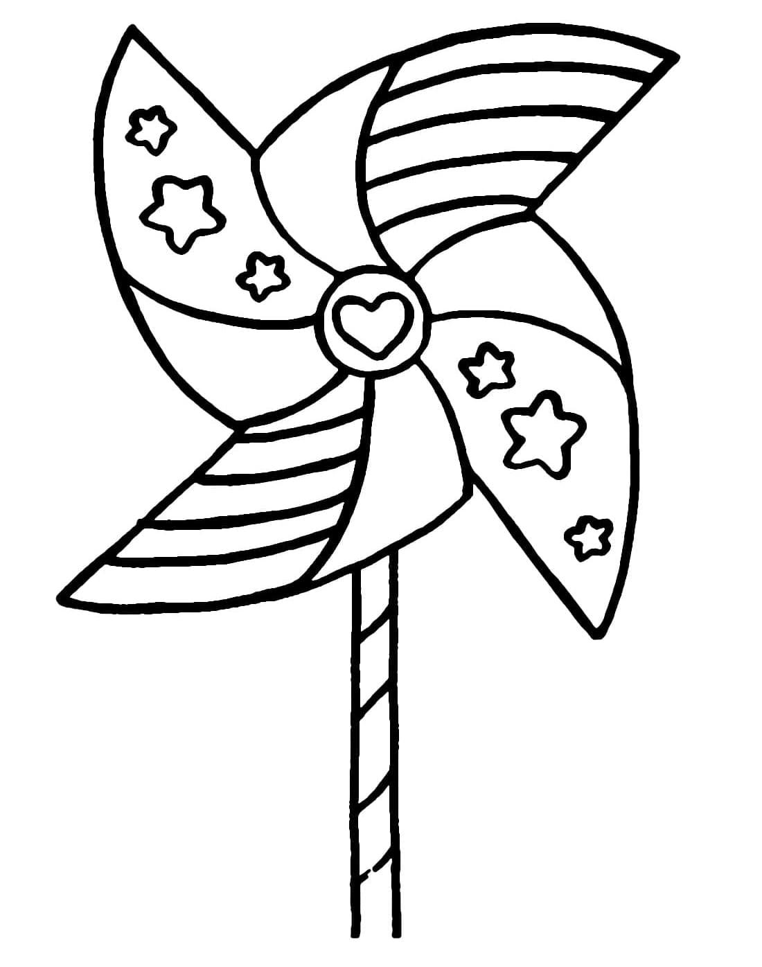 Desenho de Catavento para Crianças de 5 Ano para Colorir