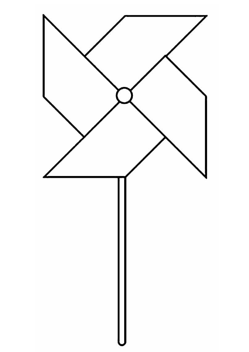 Desenho de Catavento Simples para Colorir