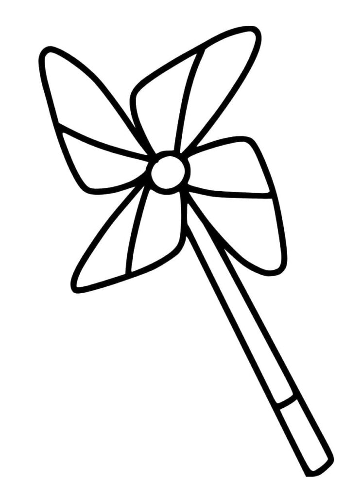 Desenho de um Catavento Fofo para Colorir