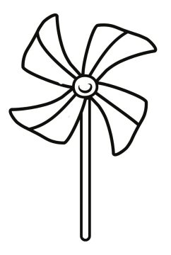 Desenho de Um Catavento para Colorir