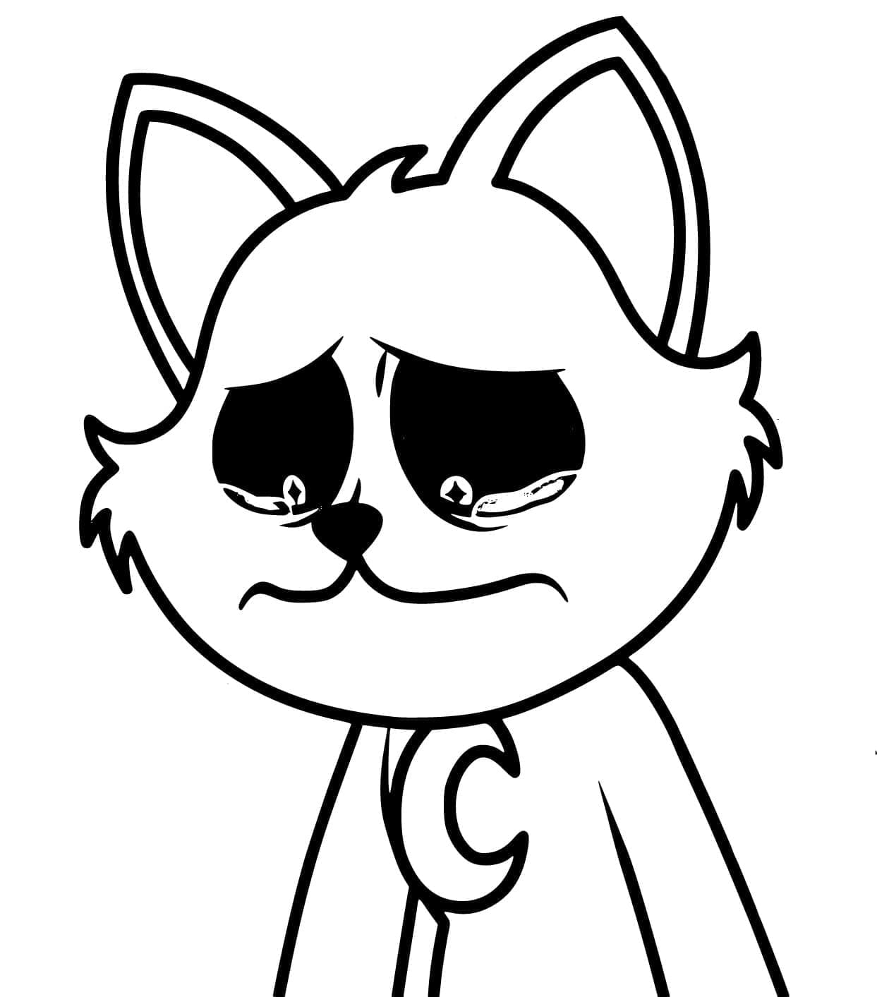 Desenho de Catnap Triste para Colorir