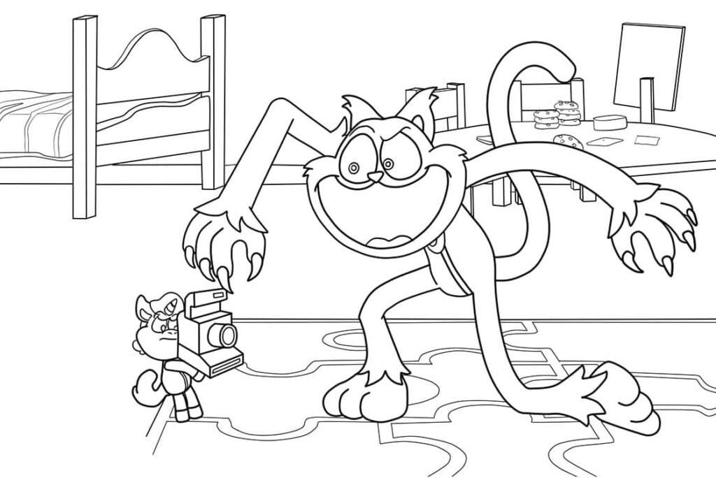 Desenho de Craftycorn e Catnap para Colorir