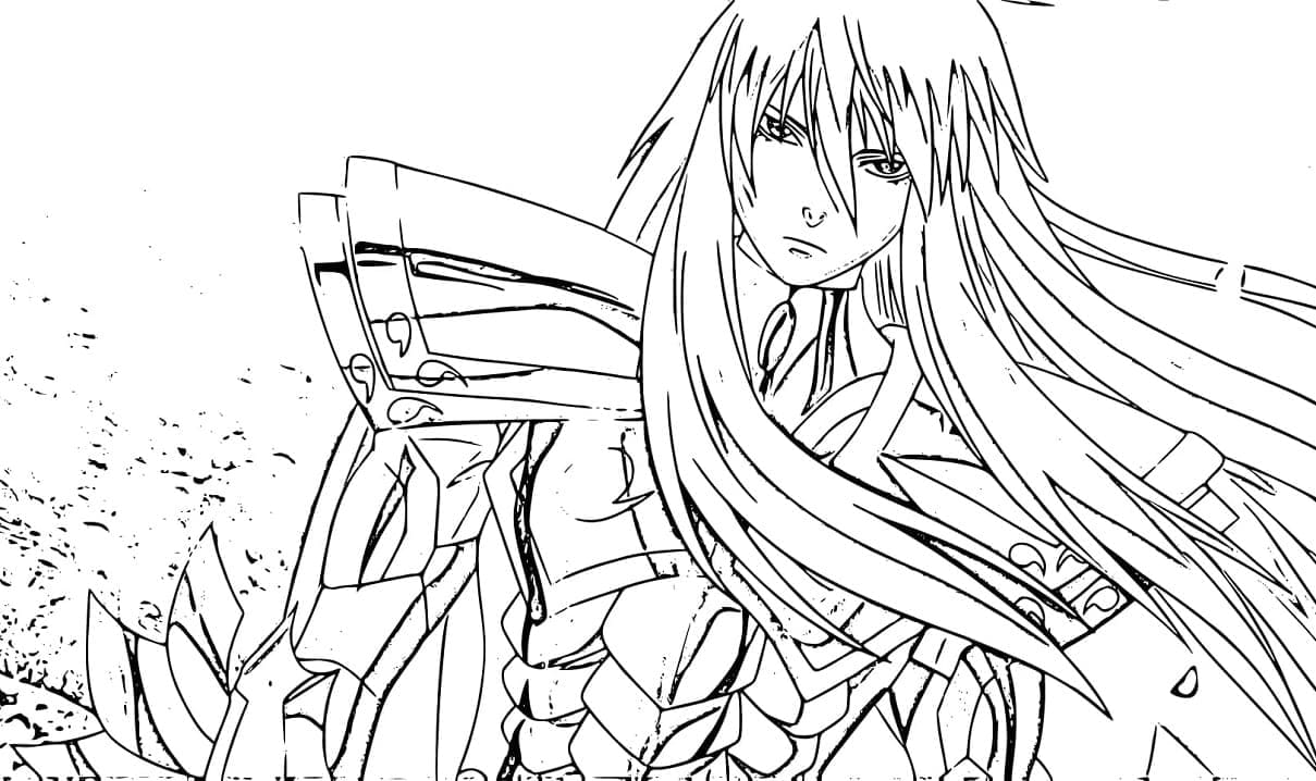 Desenho de Cavaleiros do Zodíaco Anime para Colorir