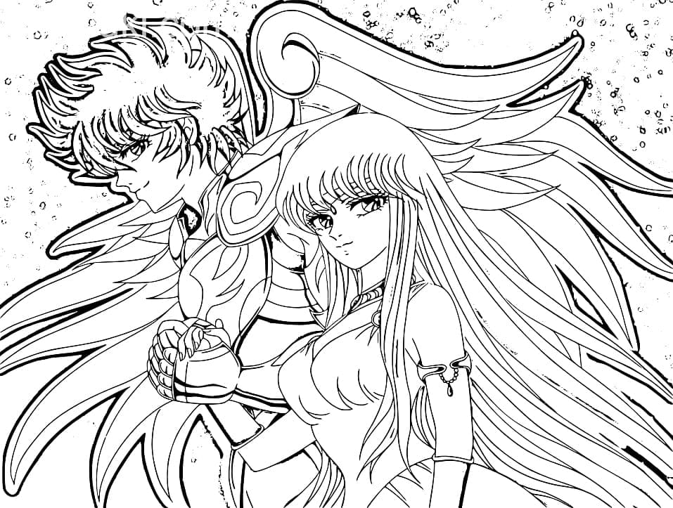 Desenho de Cavaleiros do Zodíaco para Imprimir Lápis de Cor