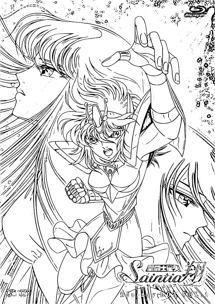 Desenho de Cavaleiros do Zodíaco Personagens para Colorir Pdf