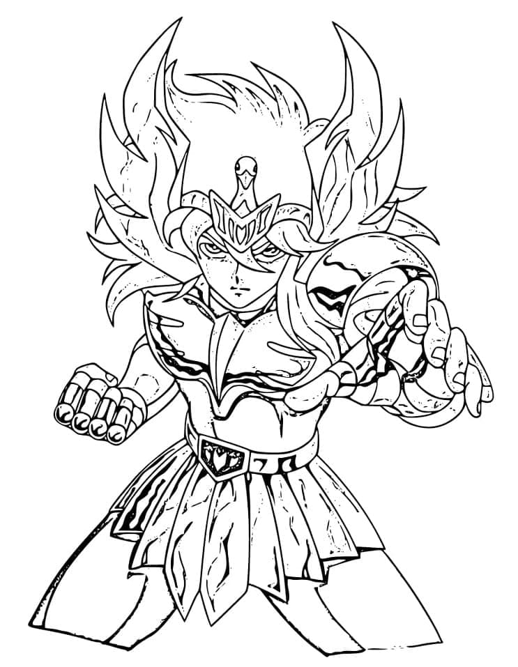 Desenho de Hyoga de Cisne para Colorir