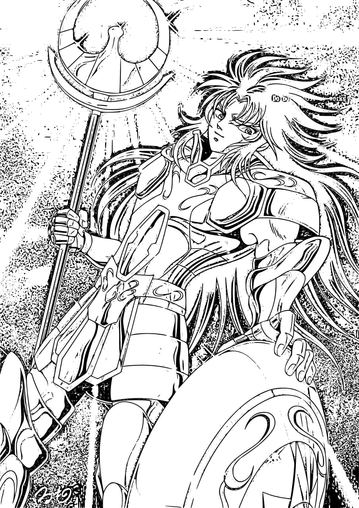 Desenho de Personagem de Cavaleiros do Zodíaco para Colorir
