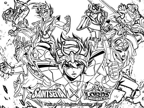 Desenho de Personagens de Cavaleiros do zodíaco para Colorir