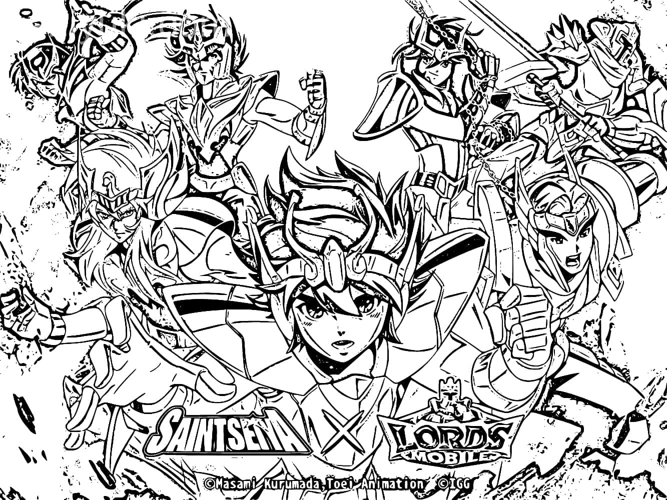 Desenho de Personagens de Cavaleiros do Zodíaco para Colorir