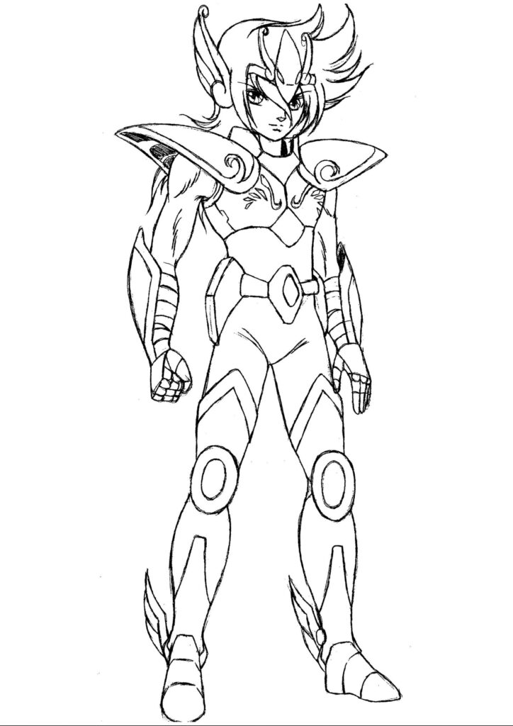 Desenho de Seiya de Pegaso para Colorir