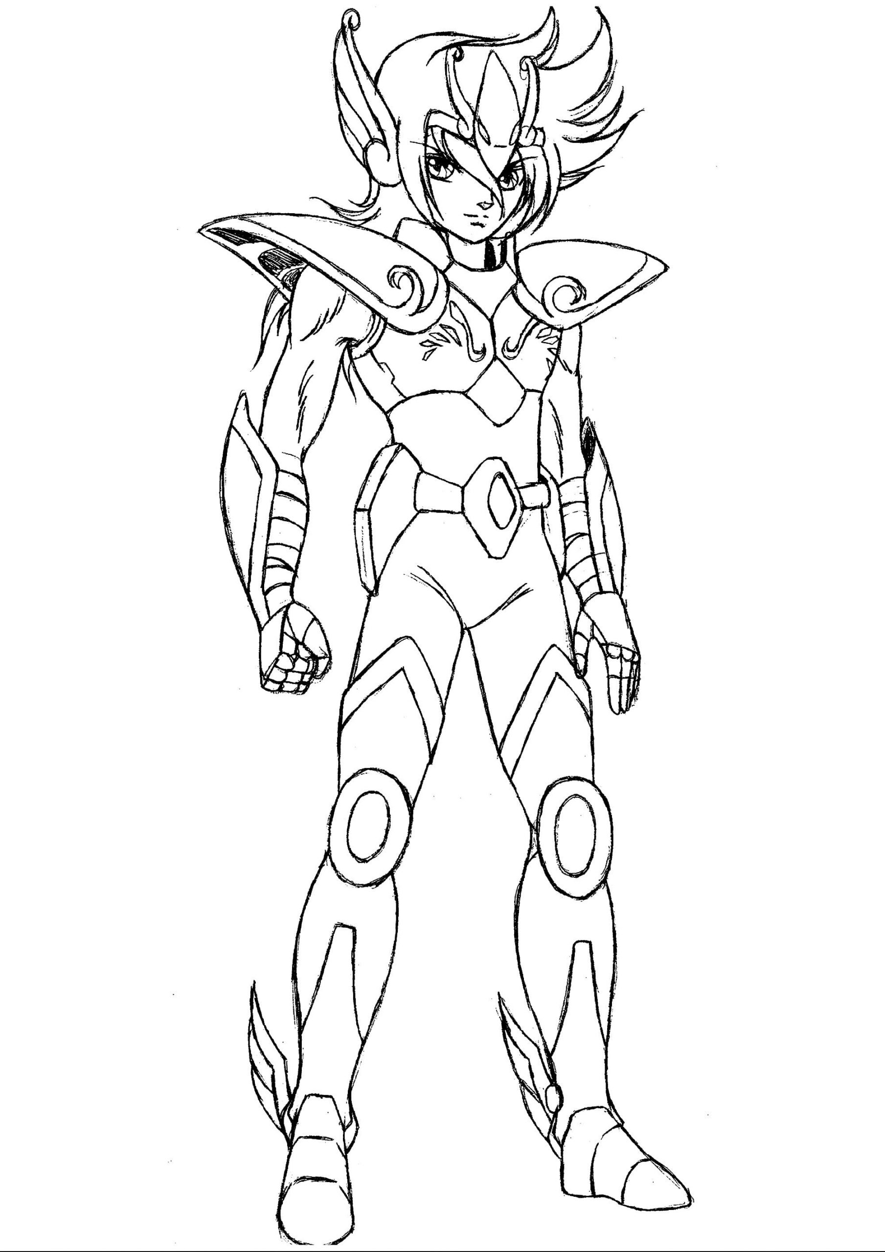 Desenho de Seiya de Pegaso para Colorir