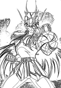 Desenho de Shiryu de dragão para Colorir