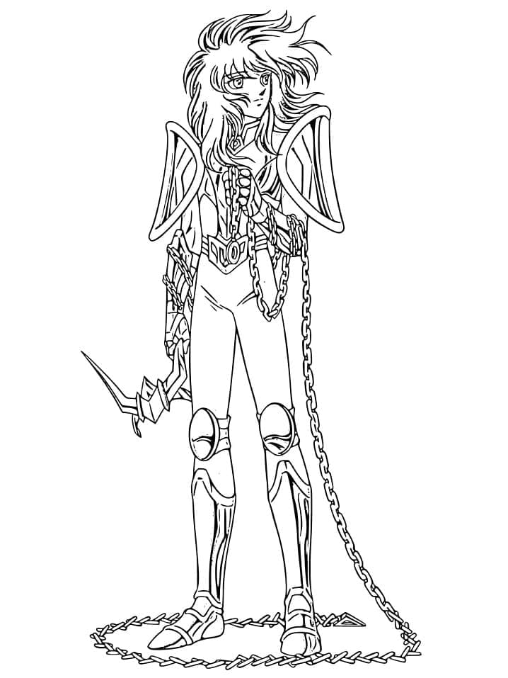 Desenho de Shun de Andrômeda de Cavaleiros do Zodíaco para Colorir