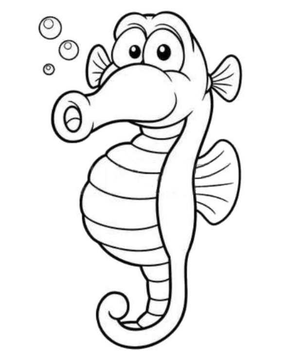 Desenho de Cavalo Marinho Imprimivel Download