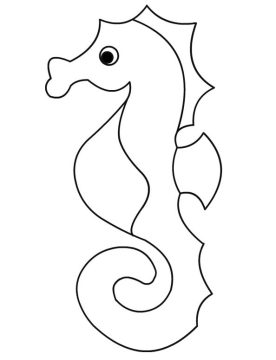 Desenho de Cavalo Marinho para Pintar Giz de Cera